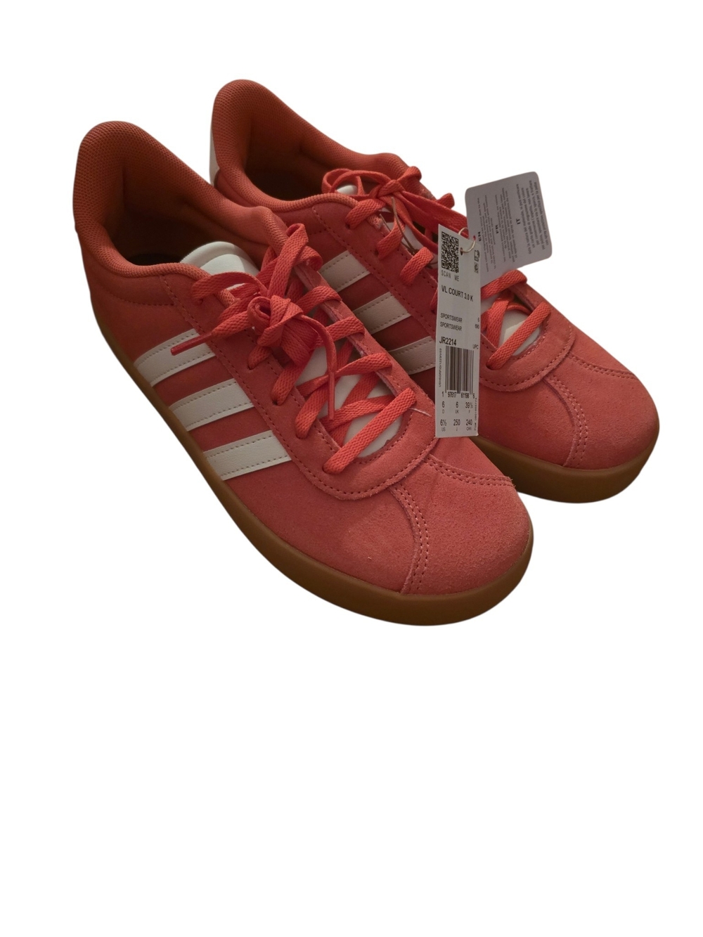 adidas Women's Coral Suede Campus-Inspired Sneakers with White Stripes